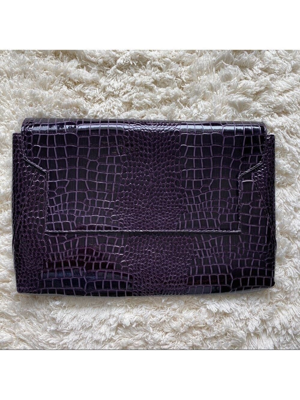 PURPLE Croc Printed Clutch